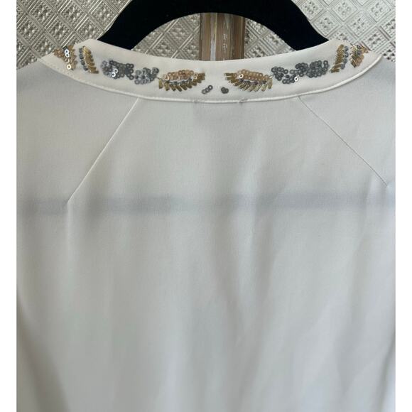 Women Chico's White Sequin Blouse, Size 16/18 - Picture 8 of 8